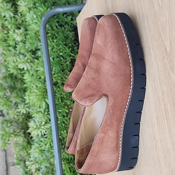 AQUATALIA Giselle Suede Round Toe Slip On Platform Loafers Shoes Size 7 Brown - Picture 3 of 12